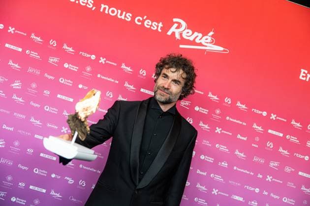 Winner of the Best Actor Award, Yannick Renier (Reflet dans un diamant mort) poses for the photographer at the 15th edition of the Rene du Cinema film awards ceremony, Saturday 07 March 2026, in Brussels. The awards are rewarded to movies of Belgian French-speaking producers.  EMILExWINDAL 166821880