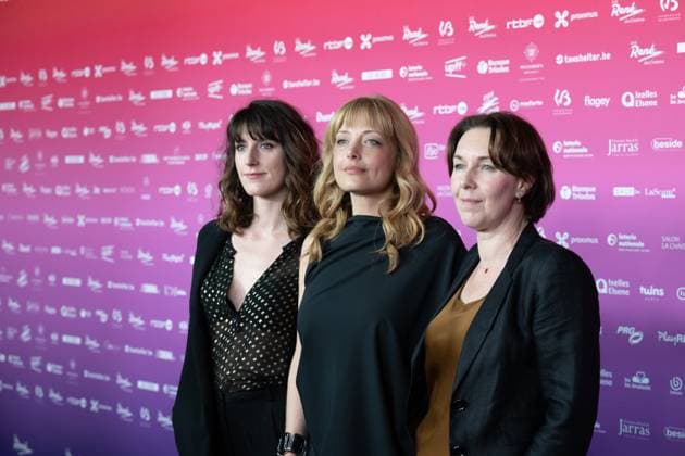 Attraction team with Laura Sepul (C) poses for the photographer before the 15th edition of the Rene du Cinema film awards ceremony, Saturday 07 March 2026, in Brussels. The awards are rewarded to movies of Belgian French-speaking producers.  EMILExWINDAL 166821996
