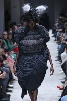 PFW - Comme Des Garcons Runway Models Walk Runway for the Comme des Garçons fashion show during Paris Fashion Week on March 7, 2026 in Paris, France. Photo by Alain-Gil Gonzalez ABACAPRESS.COM Paris France  Copyright: xGonzalezxAlain-Gil ABACAx