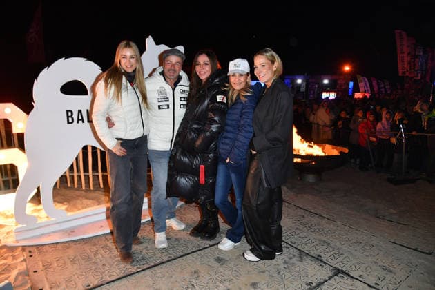Nina Ensmann, Till Demtroeder, Simone Thomalla, Tanja Lanäus and Janine Kunze at the BALTIC LIGHTS WARM UP 2026 Charity Schilttenhunderrennen in Heringsdorf on Usedom on07 03 2026