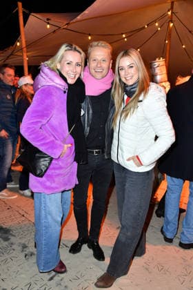 Franziska Hippe, Roman Knizka and Nina Ensmann at the BALTIC LIGHTS WARM UP 2026 Charity Schilttenhunderrennen in Heringsdorf on Usedom on 07 03 2026