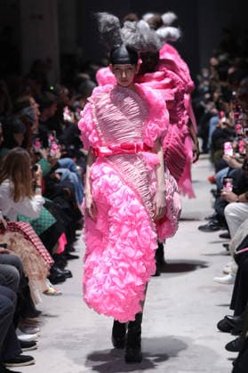 PFW - Comme Des Garcons Runway Models Walk Runway for the Comme des Garçons fashion show during Paris Fashion Week on March 7, 2026 in Paris, France. Photo by Alain-Gil Gonzalez ABACAPRESS.COM Paris France  Copyright: xGonzalezxAlain-Gil ABACAx