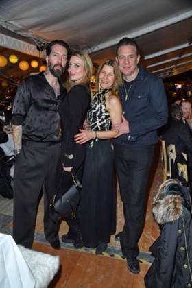 Alec Voelkel with wife Johanna Völkel and Sascha Vollmer with wife Jennifer Vollmer at the BALTIC LIGHTS 2026 Charity Schilttenhunderrennen in Heringsdorf on Usedom on 07 03 2026