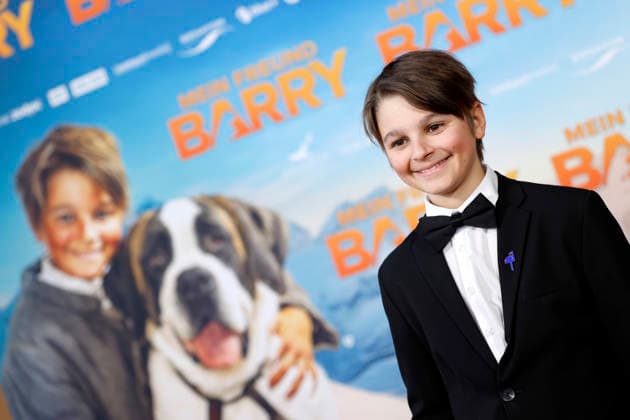 Child actor Paco von Wyss at the premiere of the film Mein Freund Barry , a childrens film about an avalanche dog, at the Cinedom cinema in Cologne, 08 03 2026 NRW Germany Copyright: xChristophxHardtx
