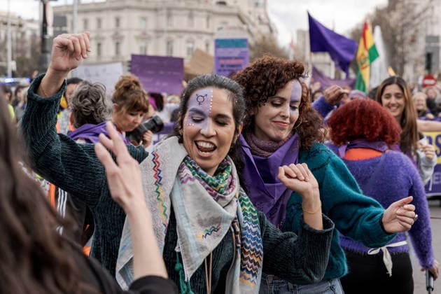 International Women’s Day protest march in Madrid MADRID, SPAIN - MARCH 08: Thousands march through the streets of central Madrid during a massive demonstration marking International Women’s Day, demanding gender equality and women’s rights in Spain on March 08, 2026. Diego Radames Anadolu Madrid Spain. Editorial use only. Please get in touch for any other usage.  Copyright: x2026xAnadoluxDiegoxRadamesx