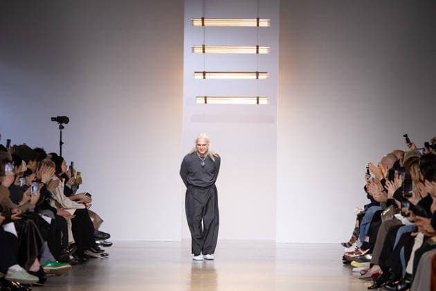PFW - Niccolo Pasqualetti Runway Fashion designer Niccolo Pasqualetti acknowledges the audience at the end of the Niccolo Pasqualetti Women s Ready to Wear Fall Winter 2026-2027 collection fashion show as part of the Paris Women Fashion Week (PFW), in Paris, on March 8, 2026. Photo by Alexis Jumeau ABACAPRESS.COM Paris France  Copyright: xJumeauxAlexis ABACAx
