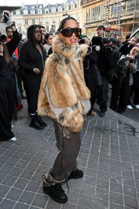 PFW Ottolinger Outside Arrivals Dina Ayada arriving at the Ottolinger show during Fashion Week in Paris, France on March 8, 2026. Photo by Julien Reynaud APS-Medias ABACAPRESS.COM Paris France  Copyright: xReynaudxJulien APS-Medias ABACAx