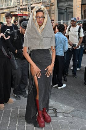 PFW Ottolinger Outside Arrivals Nimay Ndolo arriving at the Ottolinger show during Fashion Week in Paris, France on March 8, 2026. Photo by Julien Reynaud APS-Medias ABACAPRESS.COM Paris France  Copyright: xReynaudxJulien APS-Medias ABACAx