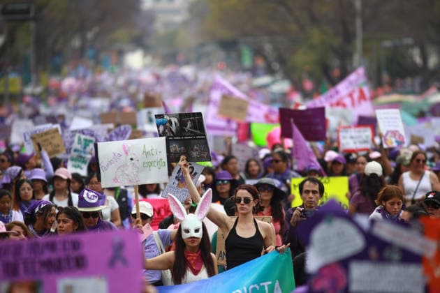 Demonstration to mark International Women s Day in Mexico City MEXICO CITY, MEXICO - MARCH 08: Women take part in a demonstration to mark International Women s Day, in Mexico City, Mexico on March 08, 2026. Thousands of women gathered in different groups to demand women’s rights and protest against gender-based violence during International Women’s Day events in Mexico s capital, ending outside the National Palace. Daniel Cardenas Anadolu Mexico City Mexico. Editorial use only. Please get in touch for any other usage.  Copyright: x2026xAnadoluxDanielxCardenasx
