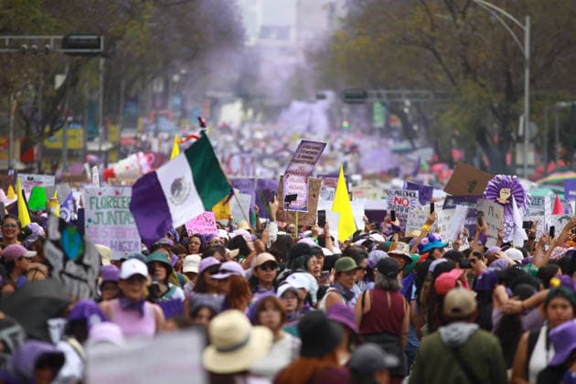 Demonstration to mark International Women s Day in Mexico City MEXICO CITY, MEXICO - MARCH 08: Women take part in a demonstration to mark International Women s Day, in Mexico City, Mexico on March 08, 2026. Thousands of women gathered in different groups to demand women’s rights and protest against gender-based violence during International Women’s Day events in Mexico s capital, ending outside the National Palace. Daniel Cardenas Anadolu Mexico City Mexico. Editorial use only. Please get in touch for any other usage.  Copyright: x2026xAnadoluxDanielxCardenasx
