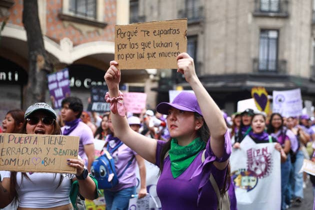 Demonstration to mark International Women s Day in Mexico City MEXICO CITY, MEXICO - MARCH 08: Women take part in a demonstration to mark International Women s Day, in Mexico City, Mexico on March 08, 2026. Thousands of women gathered in different groups to demand women’s rights and protest against gender-based violence during International Women’s Day events in Mexico s capital, ending outside the National Palace. Daniel Cardenas Anadolu Mexico City Mexico. Editorial use only. Please get in touch for any other usage.  Copyright: x2026xAnadoluxDanielxCardenasx