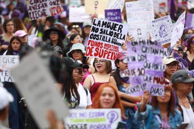 Demonstration to mark International Women s Day in Mexico City MEXICO CITY, MEXICO - MARCH 08: Women take part in a demonstration to mark International Women s Day, in Mexico City, Mexico on March 08, 2026. Thousands of women gathered in different groups to demand women’s rights and protest against gender-based violence during International Women’s Day events in Mexico s capital, ending outside the National Palace. Daniel Cardenas Anadolu Mexico City Mexico. Editorial use only. Please get in touch for any other usage.  Copyright: x2026xAnadoluxDanielxCardenasx
