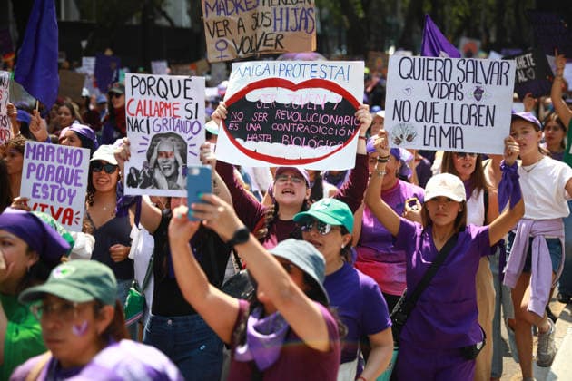 Demonstration to mark International Women s Day in Mexico City MEXICO CITY, MEXICO - MARCH 08: Women take part in a demonstration to mark International Women s Day, in Mexico City, Mexico on March 08, 2026. Thousands of women gathered in different groups to demand women’s rights and protest against gender-based violence during International Women’s Day events in Mexico s capital, ending outside the National Palace. Daniel Cardenas Anadolu Mexico City Mexico. Editorial use only. Please get in touch for any other usage.  Copyright: x2026xAnadoluxDanielxCardenasx