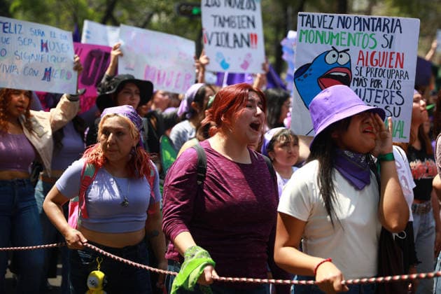 Demonstration to mark International Women s Day in Mexico City MEXICO CITY, MEXICO - MARCH 08: Women take part in a demonstration to mark International Women s Day, in Mexico City, Mexico on March 08, 2026. Thousands of women gathered in different groups to demand women’s rights and protest against gender-based violence during International Women’s Day events in Mexico s capital, ending outside the National Palace. Daniel Cardenas Anadolu Mexico City Mexico. Editorial use only. Please get in touch for any other usage.  Copyright: x2026xAnadoluxDanielxCardenasx