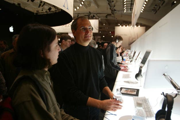 MacWorld 2002 Jan 7, 2002; San Francisco, California, USA; Apple CEO STEVE JOBS shows off the new iMac at the MacWorld 2002 Convention in San Francisco. Copyright: xMarkxRichardsx
