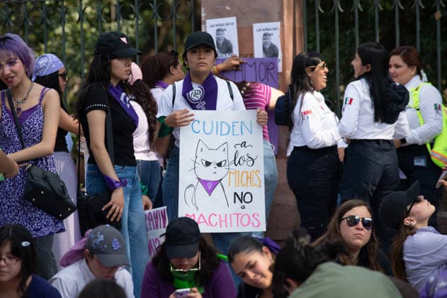 Mexico International Women™s Day Women taking part during a demonstration in Queretaro to commemorate the International Women s Day to demand equality gender and women s rights. Thousands of women around the world are joining the global International Women s Day strike. on March 8, 2026 in Queretaro, Mexico. (Photo by Jose Carrera Eyepix Group) Copyright: xJosexCarrera xEyepixxGroupx JFC_08032026_177617