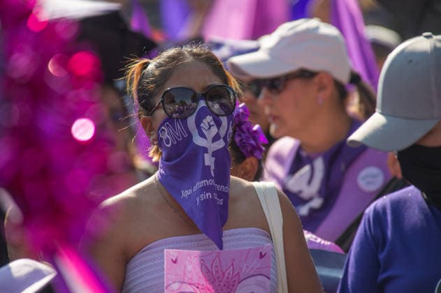 Mexico International Women™s Day A woman taking part during a demonstration in Queretaro to commemorate the International Women s Day to demand equality gender and women s rights. Thousands of women around the world are joining the global International Women s Day strike. on March 8, 2026 in Queretaro, Mexico. (Photo by Jose Carrera Eyepix Group) Copyright: xJosexCarrera xEyepixxGroupx JFC_08032026_177621