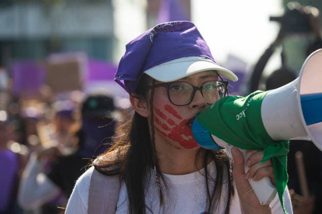 Mexico International Women™s Day A woman taking part during a demonstration in Queretaro to commemorate the International Women s Day to demand equality gender and women s rights. Thousands of women around the world are joining the global International Women s Day strike. on March 8, 2026 in Queretaro, Mexico. (Photo by Jose Carrera Eyepix Group) Copyright: xJosexCarrera xEyepixxGroupx JFC_08032026_177624