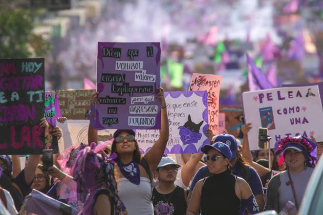 Mexico International Women™s Day Hindered of Women taking part during a demonstration in Queretaro to commemorate the International Women s Day to demand equality gender and women s rights. Thousands of women around the world are joining the global International Women s Day strike. on March 8, 2026 in Queretaro, Mexico. (Photo by Jose Carrera Eyepix Group) Copyright: xJosexCarrera xEyepixxGroupx JFC_08032026_177627