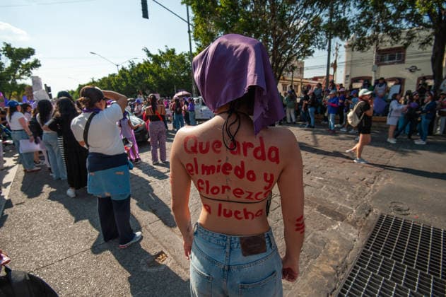 Mexico International Women™s Day A woman taking part during a demonstration in Queretaro to commemorate the International Women s Day to demand equality gender and women s rights. Thousands of women around the world are joining the global International Women s Day strike. on March 8, 2026 in Queretaro, Mexico. (Photo by Jose Carrera Eyepix Group) Copyright: xJosexCarrera xEyepixxGroupx JFC_08032026_177638
