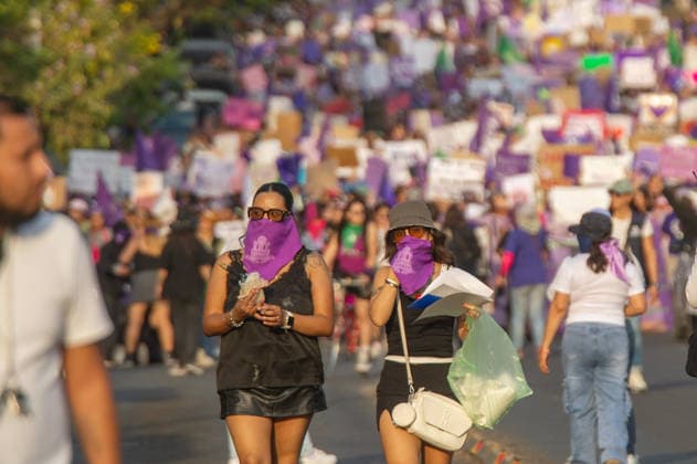 Mexico International Women™s Day Hindered of Women taking part during a demonstration in Queretaro to commemorate the International Women s Day to demand equality gender and women s rights. Thousands of women around the world are joining the global International Women s Day strike. on March 8, 2026 in Queretaro, Mexico. (Photo by Jose Carrera Eyepix Group) Copyright: xJosexCarrera xEyepixxGroupx JFC_08032026_177631
