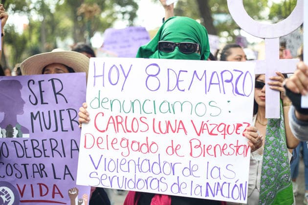 Women Join Global Strike for International Women s Day A woman taking part during a rally marking the International Women s Day to demand women rights. on March 8, 2026 in Tlaxcala, Mexico. (Photo by Essene Hernandez Eyepix Group) Copyright: xEssenexHernandezx xEyepixxGroupx EH_08032026_177714