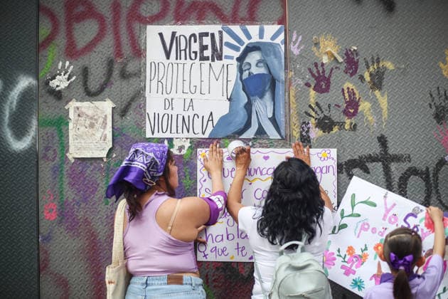 Women Join Global Strike for International Women s Day Women taking part during a rally marking the International Women s Day to demand women rights. on March 8, 2026 in Tlaxcala, Mexico. (Photo by Essene Hernandez Eyepix Group) Copyright: xEssenexHernandezx xEyepixxGroupx EH_08032026_177716