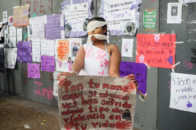 Women Join Global Strike for International Women s Day A woman taking part during a rally marking the International Women s Day to demand women rights. on March 8, 2026 in Tlaxcala, Mexico. (Photo by Essene Hernandez Eyepix Group) Copyright: xEssenexHernandezx xEyepixxGroupx EH_08032026_177738