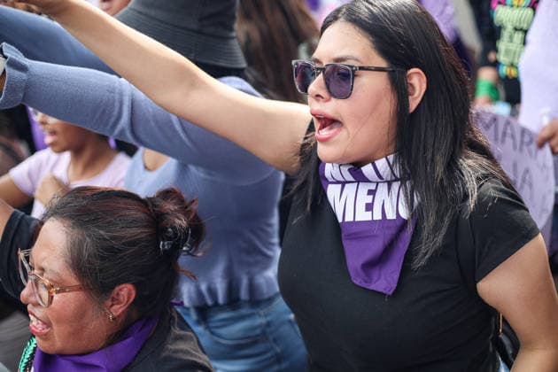Women Join Global Strike for International Women s Day A woman taking part during a rally marking the International Women s Day to demand women rights. on March 8, 2026 in Tlaxcala, Mexico. (Photo by Essene Hernandez Eyepix Group) Copyright: xEssenexHernandezx xEyepixxGroupx EH_08032026_177713