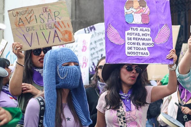 Women Join Global Strike for International Women s Day Women taking part during a rally marking the International Women s Day to demand women rights. on March 8, 2026 in Tlaxcala, Mexico. (Photo by Essene Hernandez Eyepix Group) Copyright: xEssenexHernandezx xEyepixxGroupx EH_08032026_177720