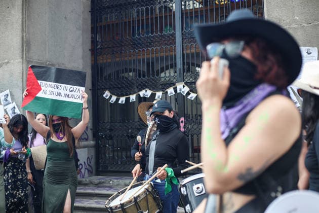 Women Join Global Strike for International Women s Day Women taking part during a rally marking the International Women s Day to demand women rights. on March 8, 2026 in Tlaxcala, Mexico. (Photo by Essene Hernandez Eyepix Group) Copyright: xEssenexHernandezx xEyepixxGroupx EH_08032026_177722