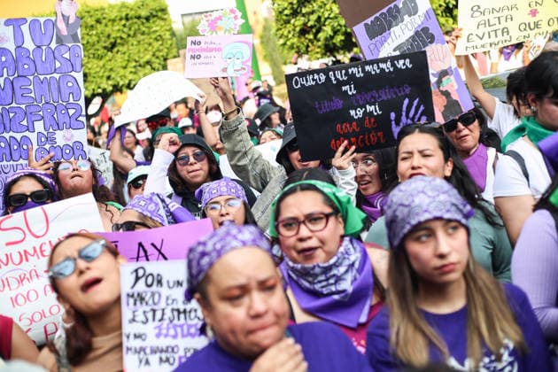 Women Join Global Strike for International Women s Day Women taking part during a rally marking the International Women s Day to demand women rights. on March 8, 2026 in Tlaxcala, Mexico. (Photo by Essene Hernandez Eyepix Group) Copyright: xEssenexHernandezx xEyepixxGroupx EH_08032026_177724