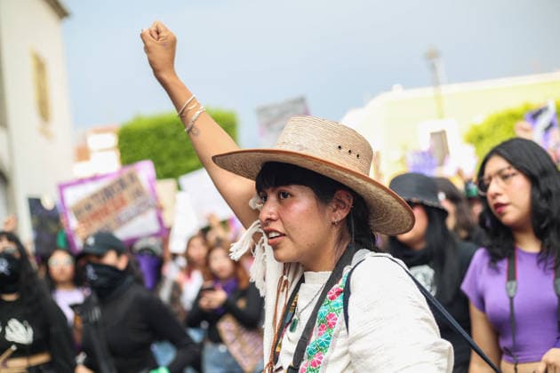 Women Join Global Strike for International Women s Day A woman taking part during a rally marking the International Women s Day to demand women rights. on March 8, 2026 in Tlaxcala, Mexico. (Photo by Essene Hernandez Eyepix Group) Copyright: xEssenexHernandezx xEyepixxGroupx EH_08032026_177729