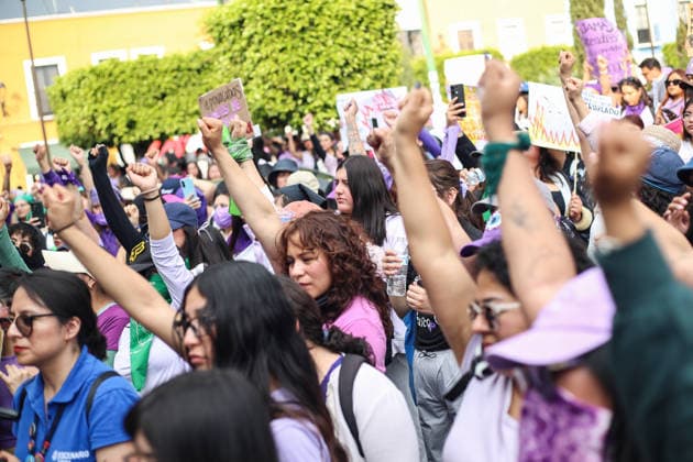 Women Join Global Strike for International Women s Day Women raising their fist during a rally marking the International Women s Day to demand women rights. on March 8, 2026 in Tlaxcala, Mexico. (Photo by Essene Hernandez Eyepix Group) Copyright: xEssenexHernandezx xEyepixxGroupx EH_08032026_177730