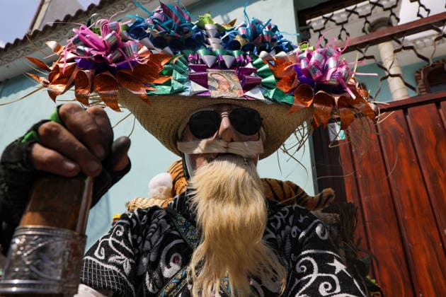 Traditional Xinacates Festival in San Nicolas de Los Ranchos An Inhabitant of San Nicolas de los Ranchos is seen during the traditional Xinacates festival, also known as the Festival of the Painted, where they perform dances as an offering for the start of the crops and to obtain a good harvest in the municipality of San Nicolas de los Ranchos located on the slopes of the Popocatepetl volcano. on March 8, 2026 in San Nicolas de Los Ranchos, Mexico. (Photo by Ian Robles Eyepix Group) Copyright: xIanxRobles xEyepixxGroupx EL_08032026_177760JPEG