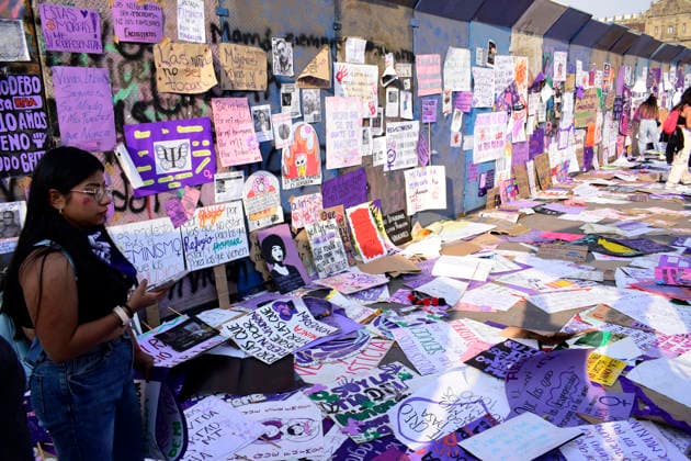 Protest For International Women s Day A woman taking part in a rally for International Women s Day at main square Zocalo. on March 8, 2026 in Mexico City, Mexico. (Photo by Luis Barron Eyepix Group) Copyright: xLuisxBarronx xEyepixxGroupx LB_08032026_177790