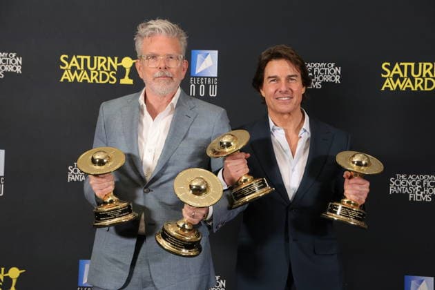 Los Angeles CA March 8 Tom Cruise and Christopher McQuarrie the 53rd Annual Saturn Awards held at Universal Hilton on March 08, 2026 in Los Angeles, California. Credit: USA - ZUMAa123 20260308_zaa_a123_123 Copyright: xAdMediax