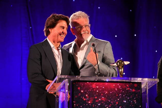 Los Angeles CA March 8 Tom Cruise and Christopher McQuarrie the 53rd Annual Saturn Awards held at Universal Hilton on March 08, 2026 in Los Angeles, California. Credit: USA - ZUMAa123 20260308_zaa_a123_152 Copyright: xAdMediax