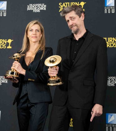 March 8, 2026, Hollywood, California, United States: Barbara and Andro s Muschietti arrive on the red carpet of the 53rd Annual Saturn Awards at The Hilton Universal City Hotel in Hollywood California on Mar. 8, 2026. (Contributing Photographer, Hollywood United States - ZUMAt169 20260308_zep_t169_027 Copyright: xConnorxTerryx