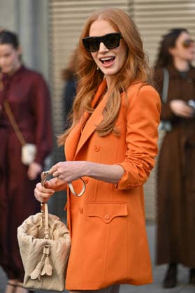 PFW Zimmermann Outside Arrivals Jessica Chastain arriving at the Zimmermann show during Fashion Week in Paris, France on March 9, 2026. Photo by Julien Reynaud APS-Medias ABACAPRESS.COM Paris France  Copyright: xReynaudxJulien APS-Medias ABACAx