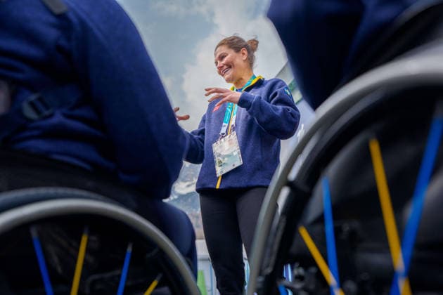 Crown Princess Victoria of Sweden meets the Swedish wheelchair curling team during Monday s mixed curling match between Sweden and USA at the Paralympics at the Cortina Curling Olympic Stadium in Cortina, Italy, on March 9, 2026. ITALY x10050x *** Crown Princess Victoria of Sweden meets the Swedish wheelchair curling team during Monday s mixed curling match between Sweden and USA at the Paralympics at the Cortina Curling Olympic Stadium in Cortina, Italy, on March 9, 2026 ITALY x10050x  Copyright: xMagnusxLejhall ParasportxSverigex PARALYMPICS 2026 CURLING IGpLeKISRhA