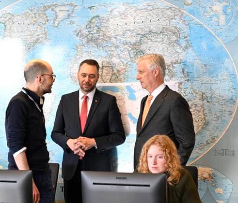 King Philippe visits the Crisis Centre of the SPF-FOD BRUSSELS, BELGIUM - MARCH 09 : King Philippe visits the Crisis Centre of the SPF-FOD. Foreign Affairs to facilitate the registration of Belgian real estate in Moyen-Orient and to contribute to the return of new partners and cooperation with Belgian diplomatic posts and defense services. During your visit, you will be informed about the current situation in the consular situation and the developments in the region regarding your geographic plan. It is accompanied by Maxime Prevot (Minister for Foreign Affairs) on March 9, 2026 in Brussels, Belgium, 09 03 2026 Brussels Belgium  Copyright: xDidierxLebrunx
