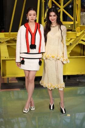 PFW - Chanel Photocall Miu Natsha Taechamongkalapiwat and Lorena Lalina Schuett pictured on photocall of Chanel Womenswear Fall Winter 2026-2027 show as part of Paris Fashion Week at Grand Palais, in Paris, France on March 9, 2026. Photo by Jerome Domine ABACAPRESS.COM Paris France  Copyright: xDominexJerome ABACAx