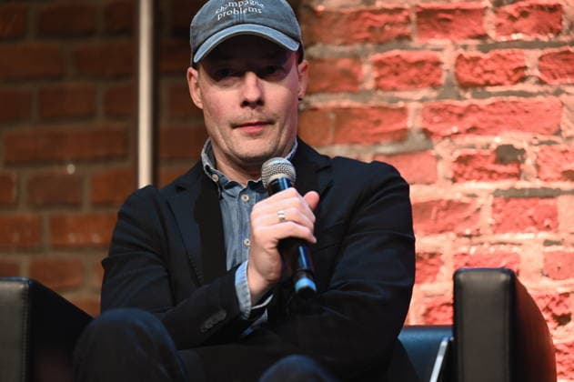 Author Tom Hillenbrand reads and speaks at Lit Cologne, the international literature festival