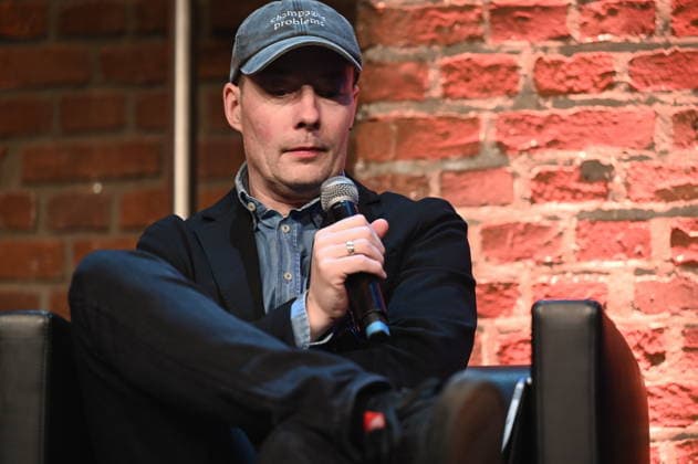 Author Tom Hillenbrand reads and speaks at Lit Cologne, the international literature festival