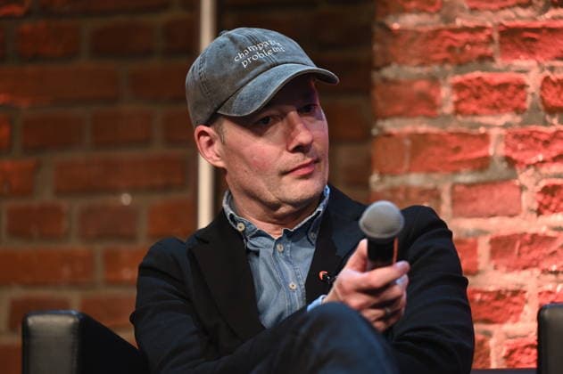 Author Tom Hillenbrand reads and speaks at Lit Cologne, the international literature festival