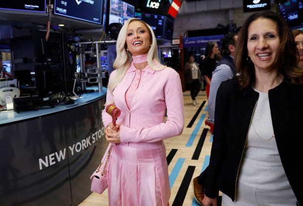 Founder & CEO 11:11 Media Paris Hilton arrives on the floor of the NYSE with President of the NYSE Group Lynn Martin before ringing the closing bell to celebrate International Women s Day at the New York Stock Exchange on Wall Street on Monday, March 9, 2026 in New York City. The S&P 500 made a comeback from earlier losses on Monday after President Donald Trump said the war against Iran could be reaching its end.  NYP2026030309152 JOHNxANGELILLO