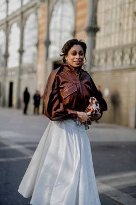 PFW - Zimmermann Street Style Street style, Celeste arriving at Zimmermann Fall-Winter 2026-2027 ready-to-wear show, held at the Carreau du Temple, Paris, France, on March 9th, 2026. Photo by Marie-Paola Bertrand-Hillion ABACAPRESS.COM  Copyright: xBertrand-HillionxMarie-Paola ABACAx