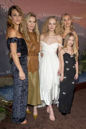 March 9, 2026, New York, United States: (L-R) Beau Garrett, Michelle Pfeiffer, Amiah Miller, Alaina Pollack and Elle Chapman attend Paramount+ s The Madison New York Premiere at Jazz at Lincoln Center on March 09, 2026 in New York City. New York United States  - ZUMAs197 20260309_aaa_s197_309 Copyright: xRonxAdarx