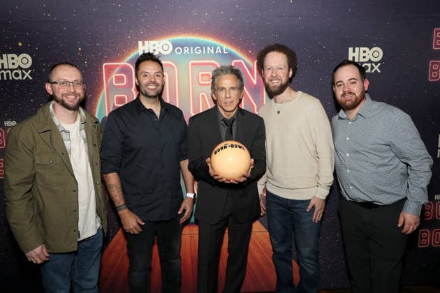 World premiere of HBO original documentary series Born To Bowl at Lucky Strike Times Square Featuring: (L-R) EJ Tackett, Jason Belmonte, Ben Stiller (Exec. Producer), Kyle Troup and Anthony Simonsen Where: New York, New York, United States When: 09 Mar 2026 Credit: Marion Curtis StarPix for HBO INSTARimages EDITORIAL USE ONLY. NOT FOR USE BY NEWSPAPERS BASED IN THE UK. Copyright: xMarionxCurtisx xStarPixxforxHBOx instar55541970